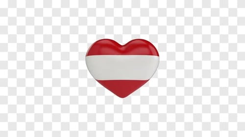 Rotating 3D Austria Flag Heart