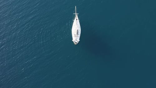 Moored Sailboat in the Ocean