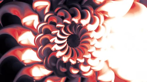 Une fleur formant une boucle dans l'abstraction