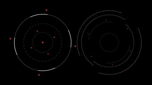 Animated Futuristic Digital Circle HUD Elements