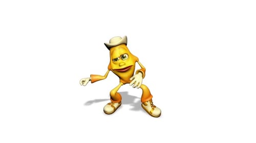 3D Cartoon Corn Character with Cowboy Hat Dancing
