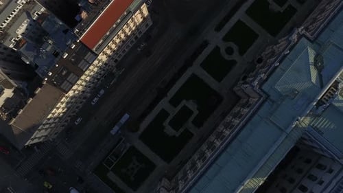 Vista aérea de edificios cercanos al edificio del Parlamento
