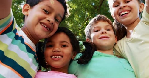 Portrait of kids having fun in park