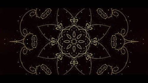 Elegant Golden Decorative Mandala Kaleidoscope Motion Background