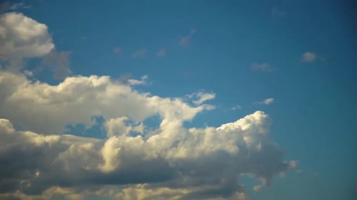 Peaceful White Clouds Moving in Blue Sky