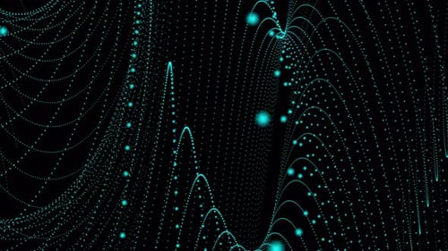 cyan color particle wave background animation. Vd 1101