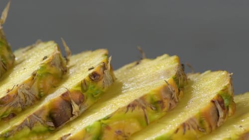 Sliced Pineapple Close Up
