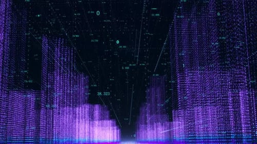 Futuristic Holographic Technology Smart City Building Shuttle