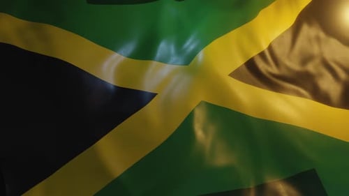Realistic 3D Waving Jamaican Flag Animation