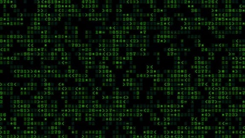 Futuristic Green Digital Data Stream Background Loop