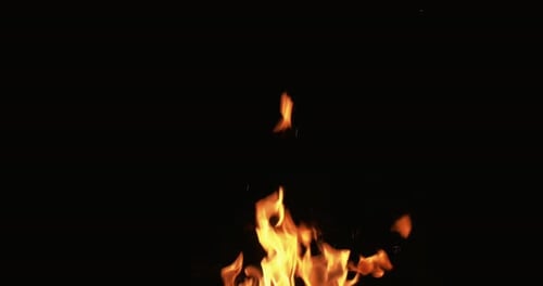 Flammenanimation Feuerfunken auf schwarz-orangefarbenem Brand