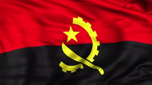 Realistic Waving Fabric Flag of Angola Animation
