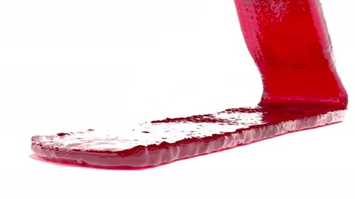 Comida de café da manhã doce com morango Red Jam Super Câmera lenta 1000
