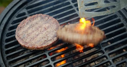 Grill the Burger Over an Open Fire.
