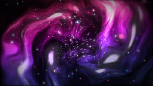 Abstract Cosmic Swirl with Glowing Particles Background