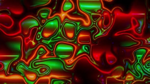 Abstract Fluid Neon Glowing Liquid Loop Background