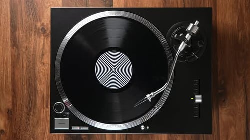 Schwarz drehbares Vinyl - Loopable