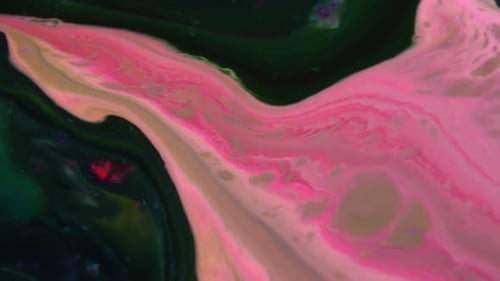Abstract Flowing Pink and Green Liquid Background