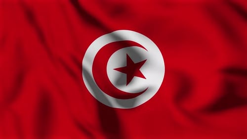 Waving Tunisia National Flag Animation