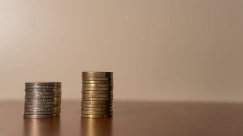 Coins Stacked to Visually Show Profit Increase