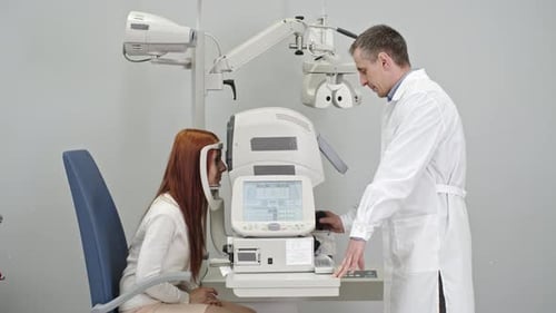 Refraktionstest der Augenuntersuchung