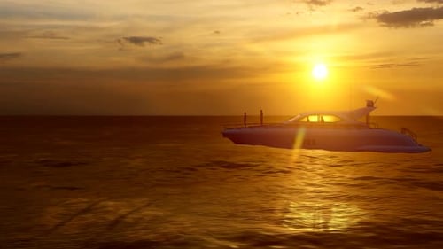 Luxury Yacht and Sunset View