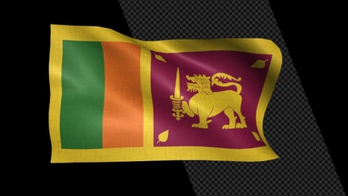 Realistic Waving Sri Lanka Flag Animation