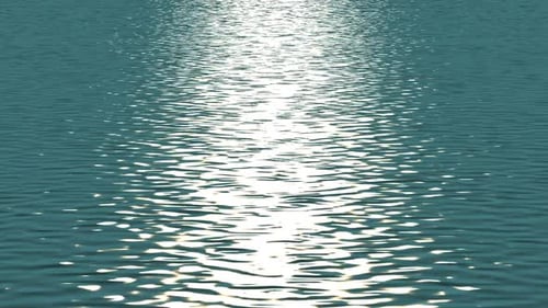 Shimmering Blue Water Surface with Sparkling Sun Reflections