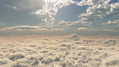Flying Above Fluffy Clouds Animated Background Loop