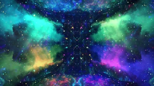 Colorful Abstract Space Flowing Nebula Background Animation