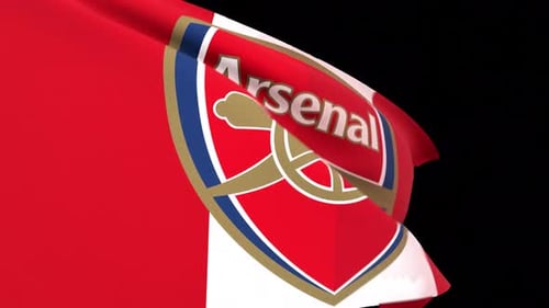 Realistic Waving Flag Animation with Arsenal FC Logo