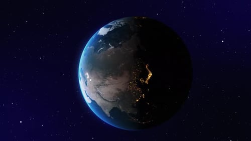 Erde Planet im Weltraum und Sonnenaufgang