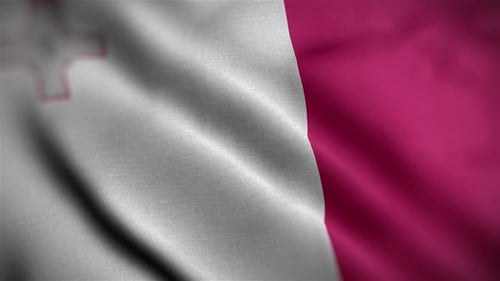 Realistic Waving Flag of Malta Background Loop