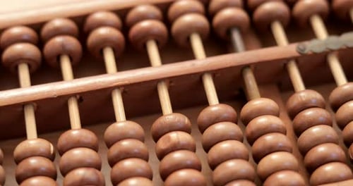Close Up of a Wooden Abacus