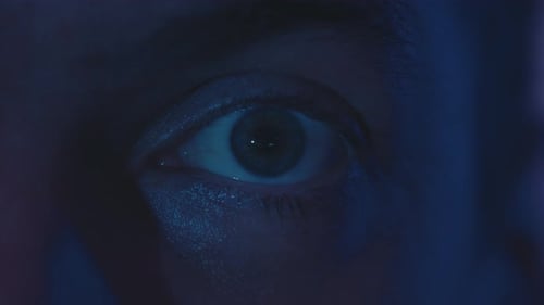 Extreme Close Up of an Eye in the Dark