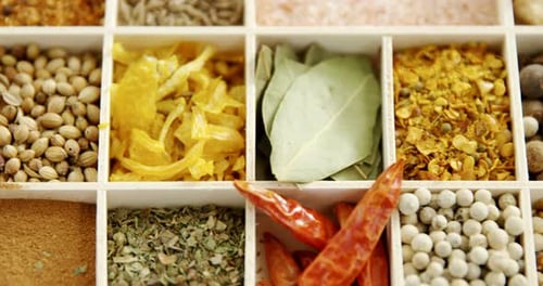Close-up of Variety of Spices and Herbs