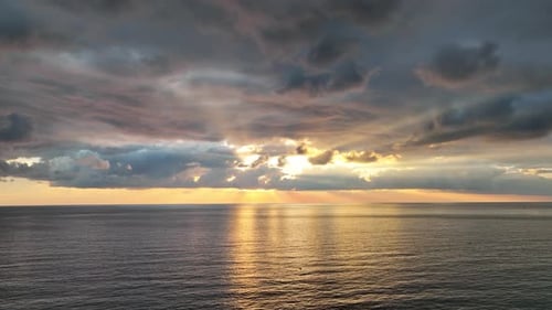 Cloudy Sunset at Sea
