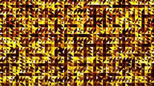 Abstract Golden Geometric Triangles Shimmering Background Loop