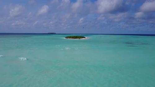 Aerial texture of tourist beach wildlife by ocean and sand background