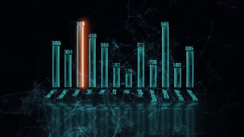 Futuristic Digital Scan of Holographic Wireframe Objects