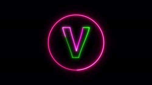 Glowing neon font. pink and green color glowing neon letter. Vd 1323