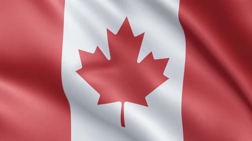 Canada Flag Waving Seamless Loop Animation