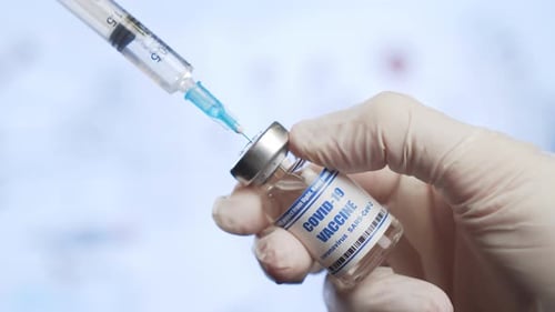 Close Up View of COVID-19 Vaccine Preparation