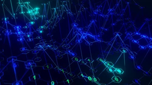 Künstlerische Infografiken binäre Zahlen Rotation Technologie-Netzwerkdatenverbindung