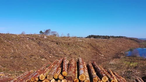 Timber Stacks Luftaufnahme bei Bonny Glen in der Grafschaft Donegal - Irland