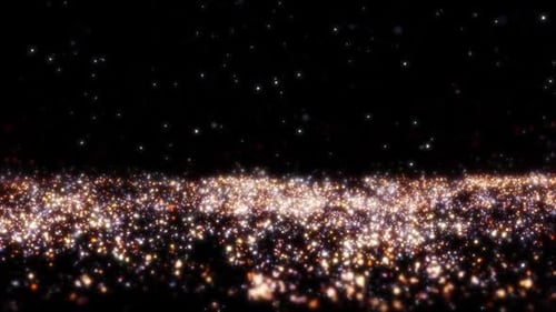 Orange Glowing Particles Field