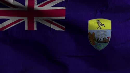 Realistic Waving Flag of Saint Helena Island