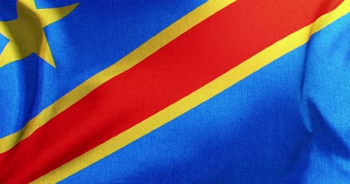 Realistic Waving Flag of Democratic Republic of Congo Seamless Loop