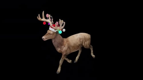 Santas Reindeer Fast Walk View Top Angle Front