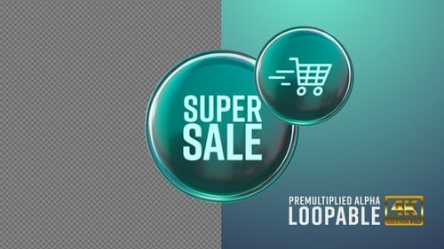 Super Sale Badge Looping with Alpha Channel